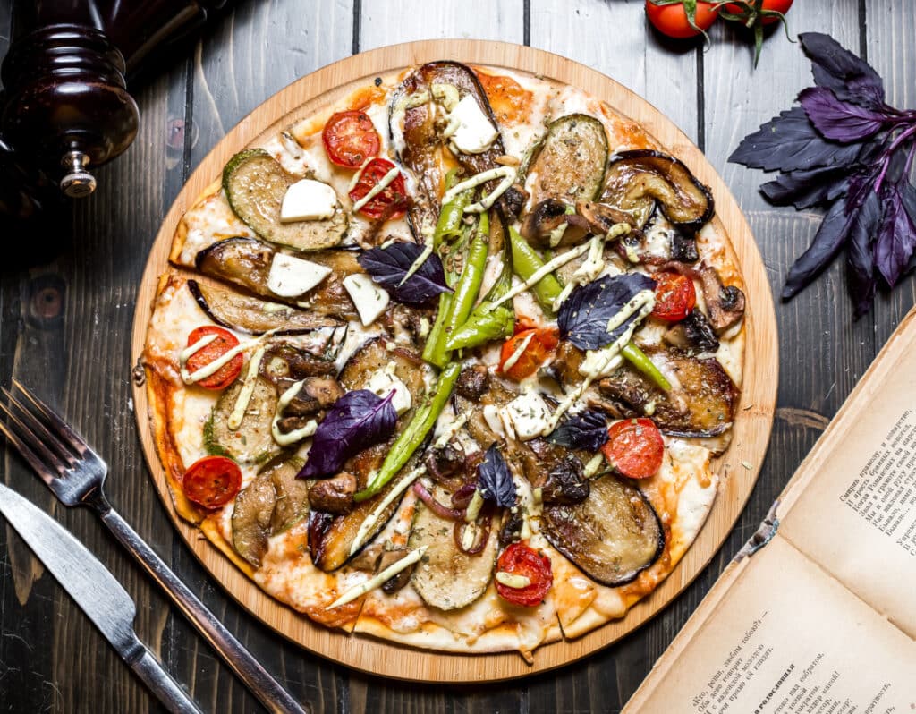 Pizza aux légumes grillés