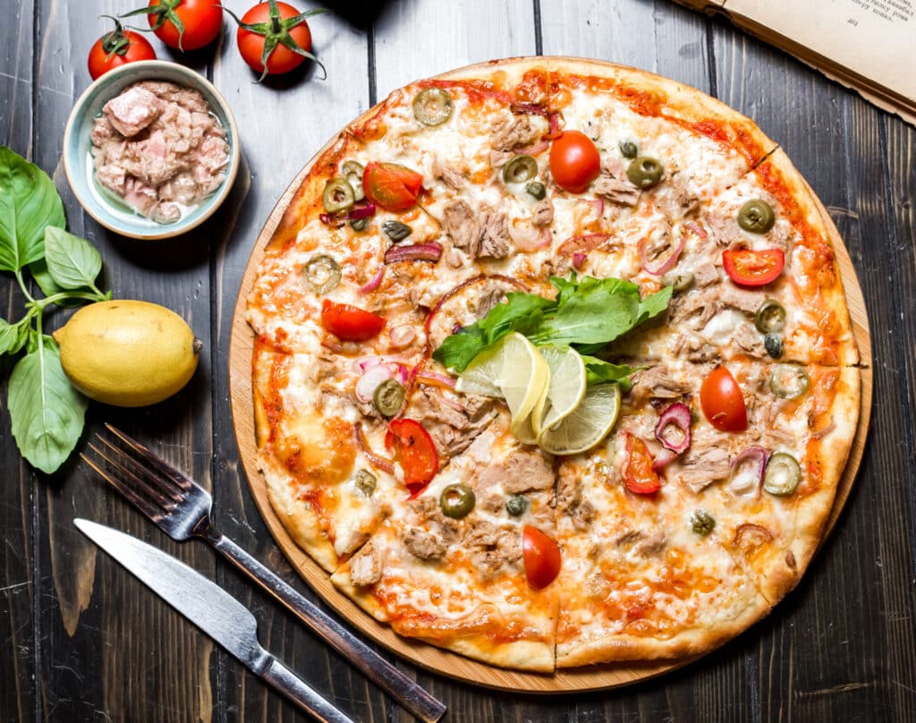 pizza thon olives tomates