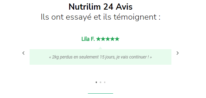 Avis client sur Nutrilim 24