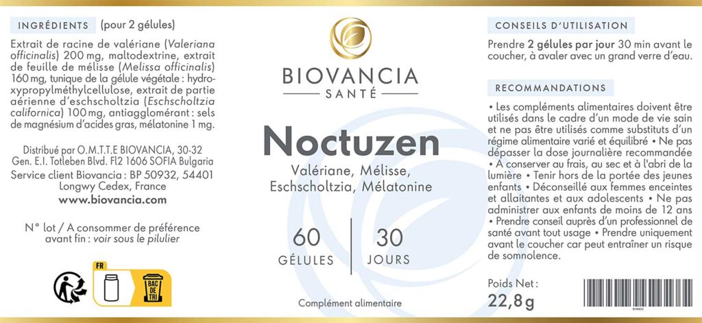 la composition de Noctuzen