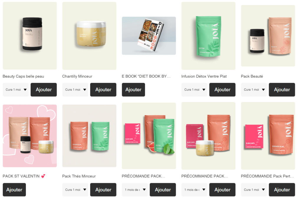 Les produits de la marque Joia Paris