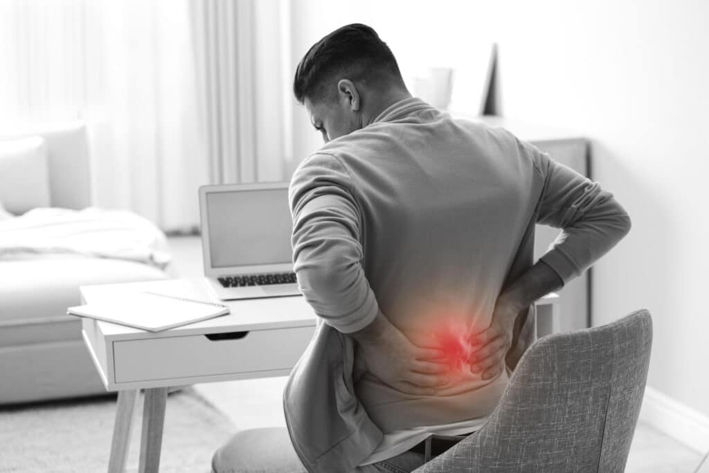 douleur au coccyx illustration